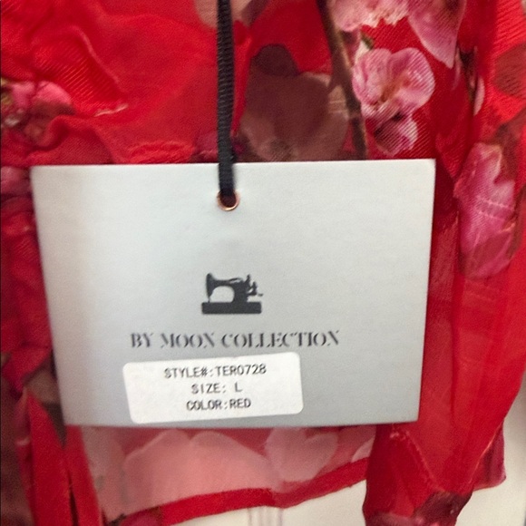 Floral Red Maxi Dress small or large available - Picture 5 of 5